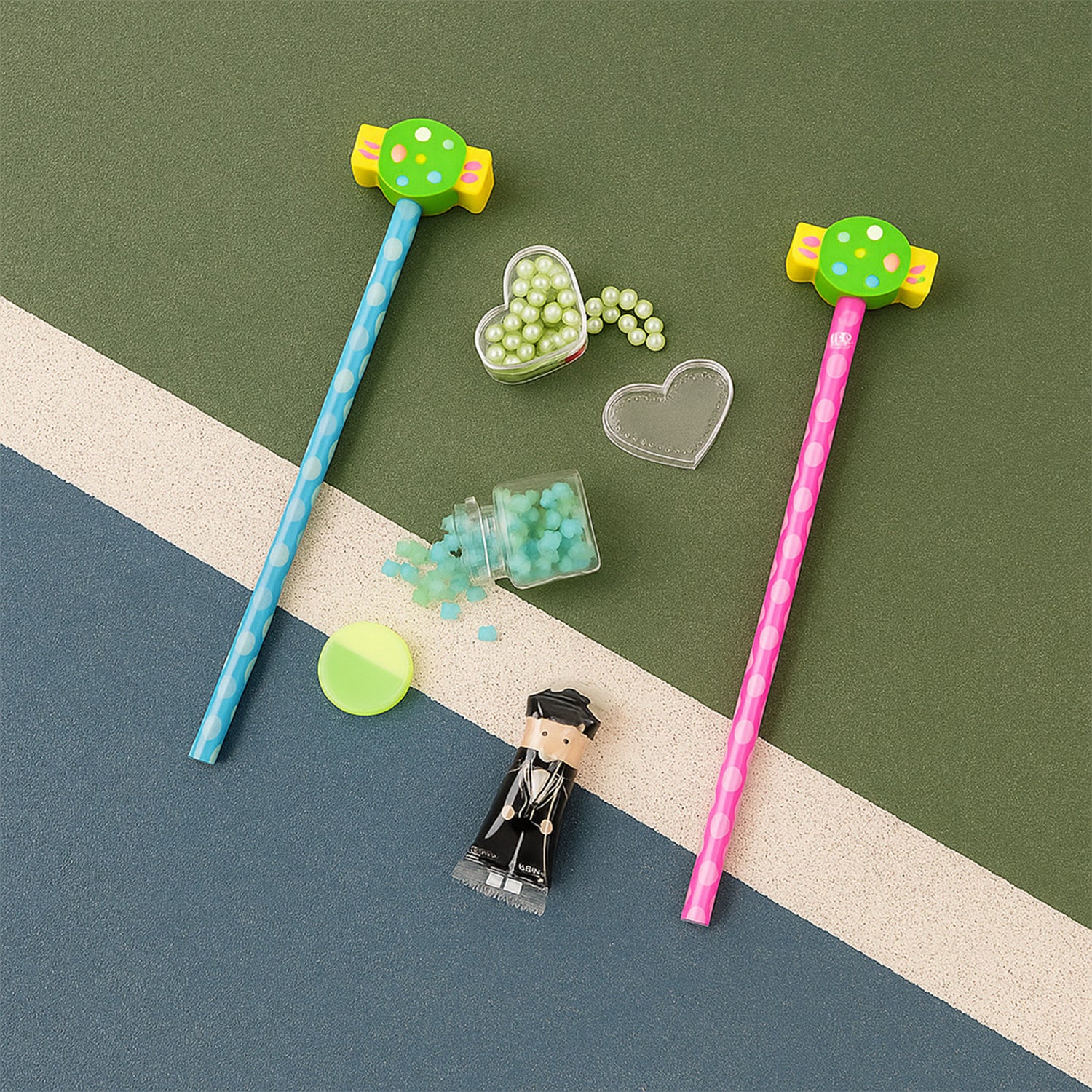 Fun Candy Design Pencil Set With Accessories Set (1 Set ) Fun Candy Design Pencil Set With Accessories Set (1 Set )